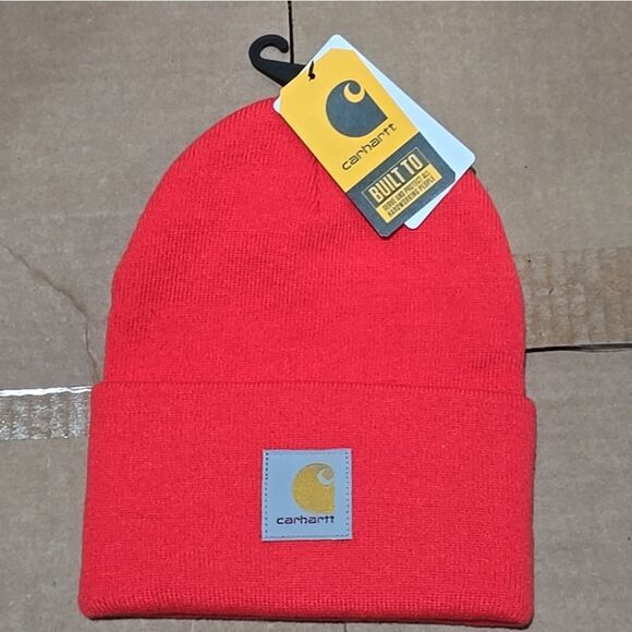 NWT Carhartt Knit Cuffed Beanie Bright Orange One Size Unisex - Picture 1 of 3